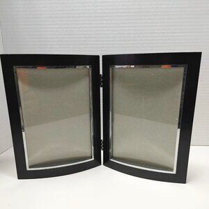 Burnes of boston photo picture frame Black Silver tone 6.5" x 4.5" Doble Frame